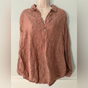 SIGRID OLSON linen top breathable granola Lagenlook coastal sustainable beachy L